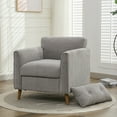 thumbnail image 5 of JURANYAZHU Modern Accent Chair with Cushion,Soft-Padded Wide Armchair,Solid Wood Leg Design Suitable for Bedroom,Living Room, and Office,Grey, 5 of 6