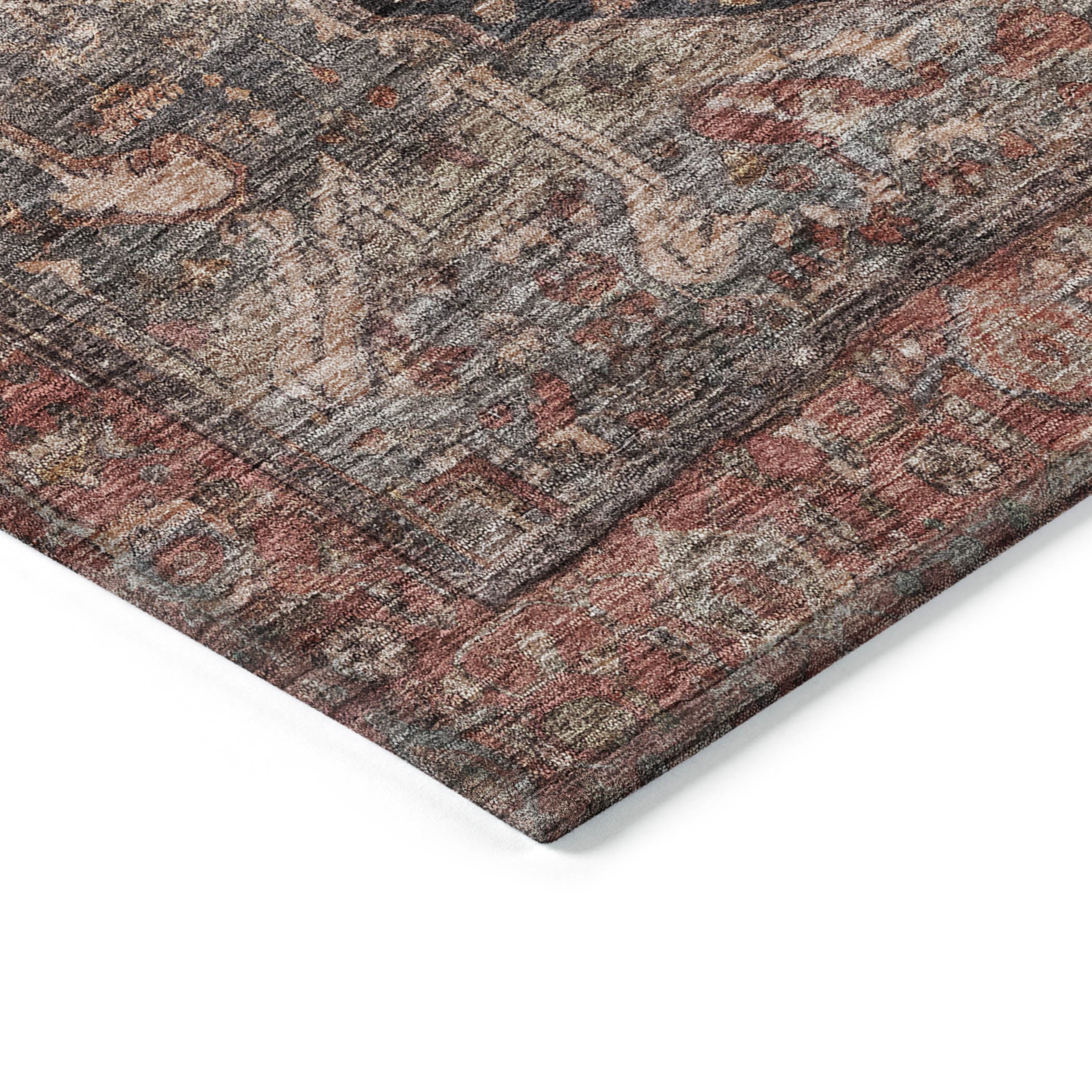 Addison Rugs Chantille Indoor/Outdoor Transitional Geometric, Abstract Charcoal Washable Runner Rug, 2'3" x 7'6"