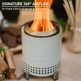 thumbnail image 6 of Solo Stove Mesa Tabletop Fire Pit with Stand | Low Smoke Outdoor Mini Fire for Urban & Suburbs | Fueled by Pellets or Wood, Safe Burning, Stainless Steel, With Travel Bag, 6.9 x 5.1 in, 1.4lbs, Blue, 6 of 7