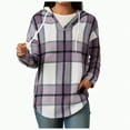 thumbnail image 4 of Godom Women's Hoodie Oversized Waffle Knit Tops Casual Shirts Long Sleeve V Neck Plaid Casual Tunic Sweatshirt, 4 of 7
