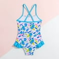 thumbnail image 6 of Hienoo Toddler Girls Floral One-Piece Swimsuit Criss-Cross Back Quick Dry Swimwear Bathing Suit, 6 of 8