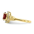 thumbnail image 4 of Solid 10k Yellow Gold Ruby Diamond Engagement Ring Size 7.5 (.02 cttw.), 4 of 6