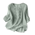 thumbnail image 6 of Sexlip Women's T-Shirt Round Neck Short Sleeve Loose Fit Breathable Comfortable Wear All Occasion Use Soft Comfortable Green L, 6 of 9