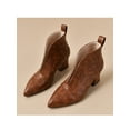 thumbnail image 6 of Frontwalk Womens Booties Mid Heels Heeled Boot V-Cut Ankle Boots Party Chunky Block Bootie Women Pointed Toe Shoes Dark Brown 6, 6 of 9