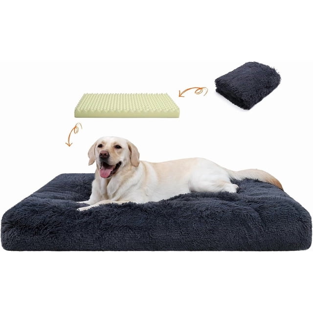 Cama para Perro Grandes, Cama Ortopédica para Perros con Almohadillas para Orejas Extraíbles y Parte Inferior Antideslizante, Adecuado para Casa para Perro, Baúles de Automóviles, Pisos y Sofás