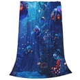 thumbnail image 2 of Fuzoiu Deep Sea Glowing Fishes Print Ultra-Soft Micro Fleece Blanket,All Seasons Flannel Throw, Lightweight Blanket for Bed, Sofa, Couch, Movie Night, Camping, and Travel-60"x50", 2 of 7