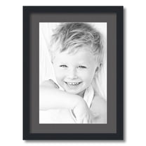 ArtToFrames 16x22" Matted Picture Frame with 12x18" Single Mat Photo Opening Framed in 1.25" Satin Black and 2" Charcoal Mat (FWM-3926-16x22)