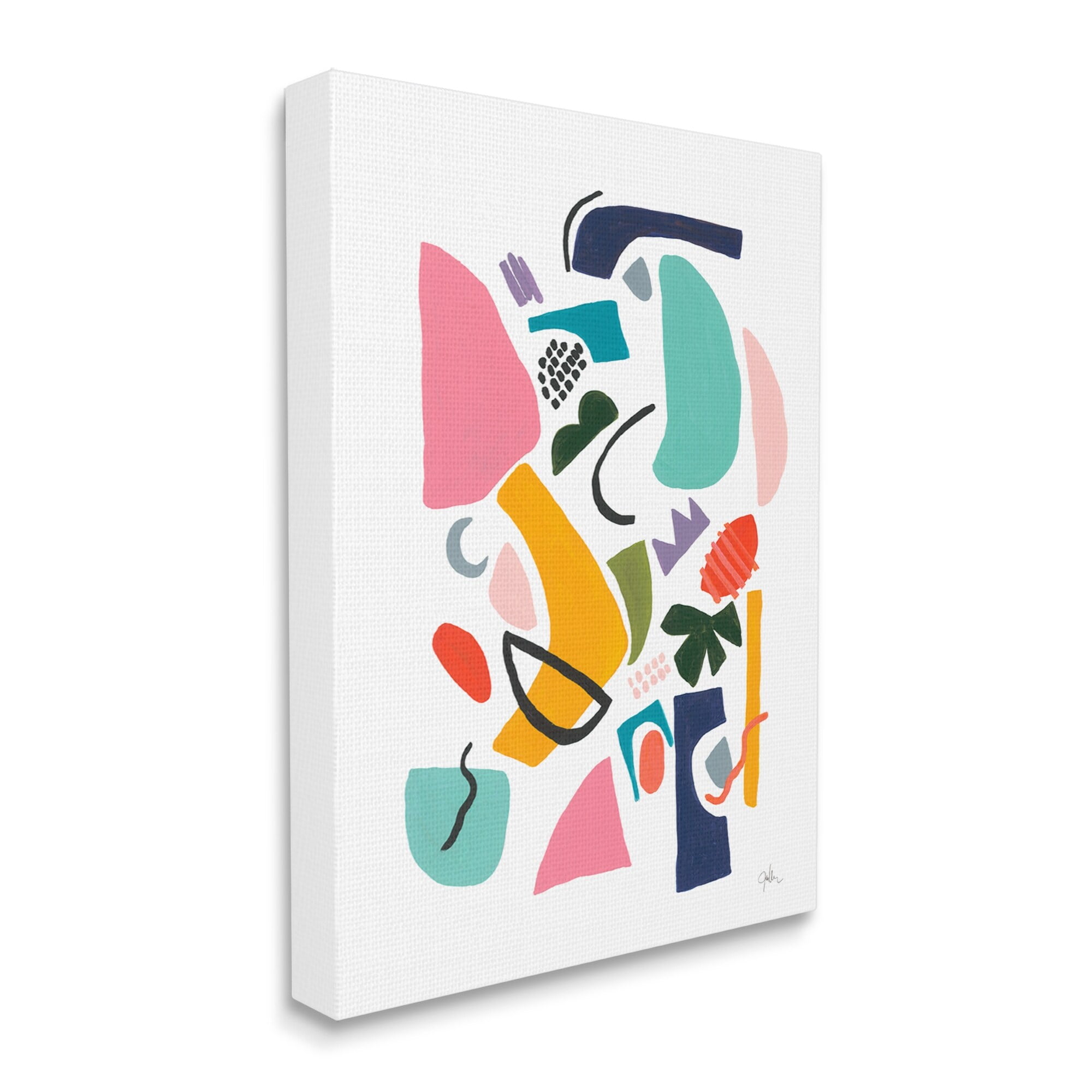 Stupell Industries Bold Expressive Shapes Abstract Painting Funky Geometry, 30 x 40,Design by Jan Weiss