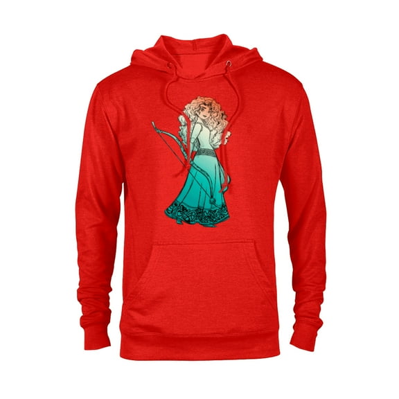 Disney and PIXAR Brave Merida Stylized T-Shirt - Pullover Hoodie for Adults - Customized-Red Heather