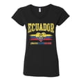 thumbnail image 2 of Wild Bobby Ecuador Flag Heart Vamos Ecuador Graphic | Women's Novelty T-Shirt | Soccer Football Fan Game Day Gift for Her Women Standard V-Neck Tee, 2 of 5