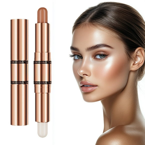Paper Highlight - Plauszm Double Head Makeup Stick Highlighter & Natural Double End Highlight Stick With / Shadow/Nose/Hairline, Double Head Makeup Stick-Highlighter & Contour, Basketball