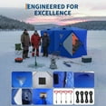 thumbnail image 5 of Large Pop-Up Ice Fishing Tent for 6-8 People, Ice Fishing Shelter with Triple-Layer Insulation Spacious & Functional Interior, Blue, 5 of 7