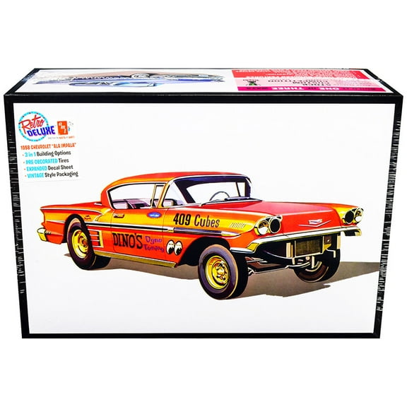Skill 2 Model Kit 1958 Chevrolet Impala "Ala-Impala" 3-in-1 Kit 1/25 Scale Model by AMT