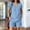 *Blue, variant on Women's Linen Blend V Neck Short Sleeve Top and High Waisted Shorts Set ,Casual Summer Two Piece Outfit Pink,Women's Plus XXL