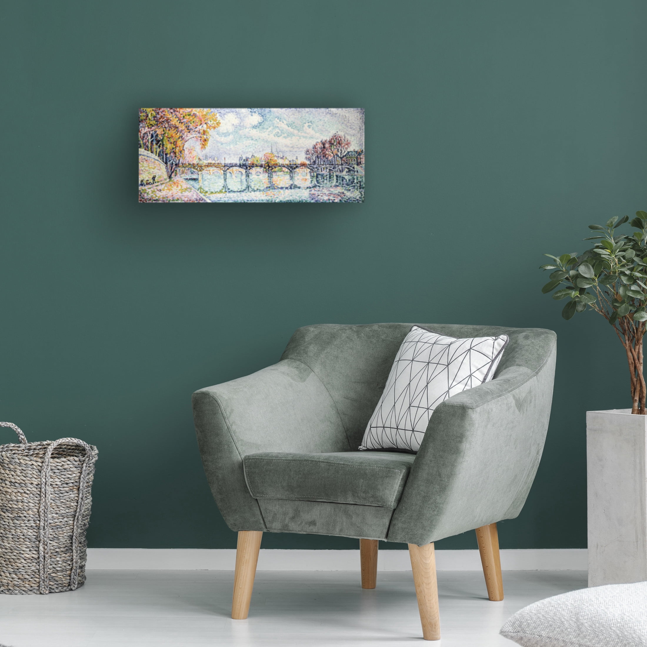 Canvas Wall Art - Pictufy  'Le Pont Des Arts 1928' Wall Art for Living Room, Bedroom, or Office D?cor by Trademark Fine Art - 47 x 20 Inches