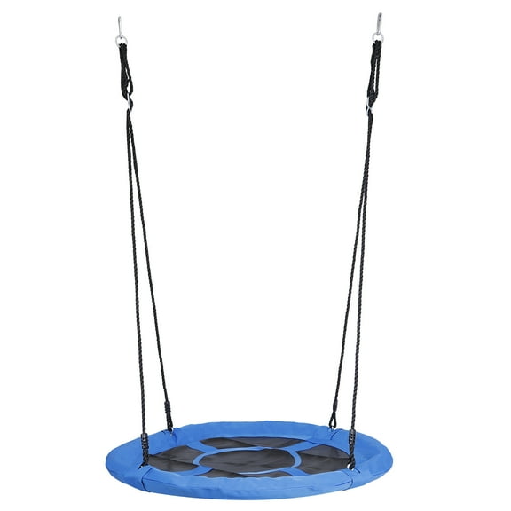 ZENSTYLE 40" Saucer Swing 360°Rotate Adjustable Hanging Ropes Outdoor Web Swing Tree Swing for Kids, Teens (Blue)