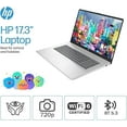 thumbnail image 2 of HP Portable Laptop, 17.3" HD+ Touchscreen, Intel Core i5-1335U, 8GB RAM, 512GB SSD,Backlit KB, Webcam, HDMI, Wi-Fi 6, Windows 11 Pro, Silver, 2 of 6