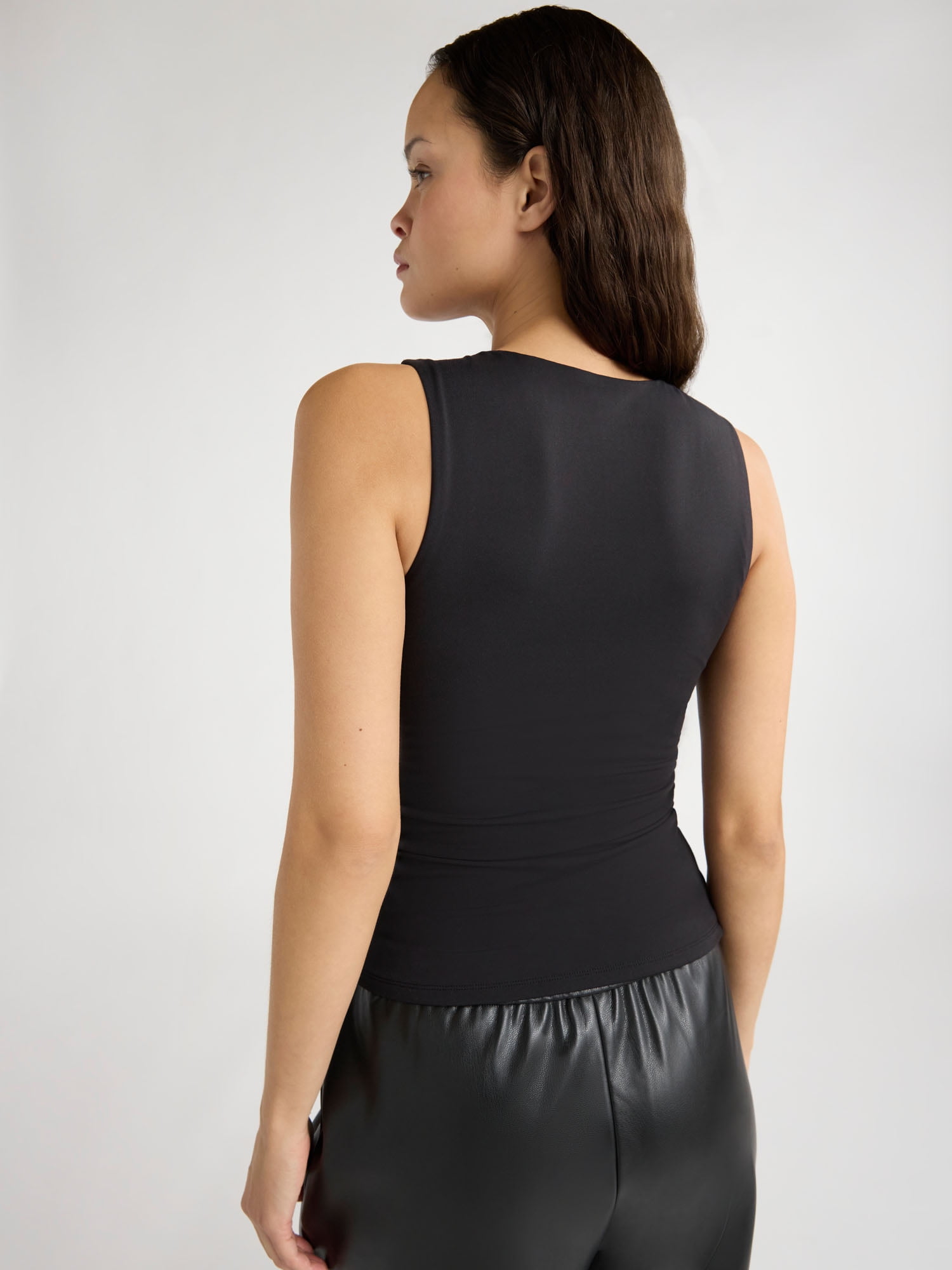 Scoop Women's Sleeveless Scoop Neck Contour Top, Sizes XS-XXL