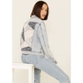 thumbnail image 5 of Driftwood Women's Light Wash Patchwork Cropped Button-Front Denim Jacket Blue   US, 5 of 5