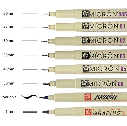 Black Sakura Pigma 30067 Micron Blister Card Ink Pen Set 8//Set-2 Pack