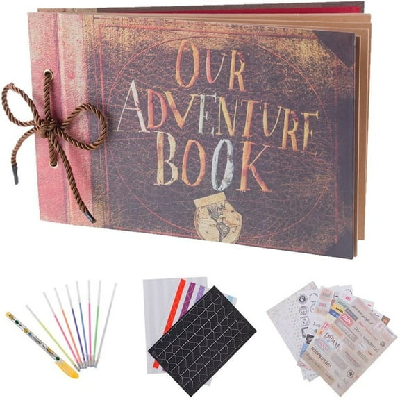 RECUTMS Our Adventure Book Scrapbook Photo Album 80 Pages Retro Brown Hold 160 4X6 Photos