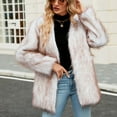 thumbnail image 5 of BiZtdJrK Back To College Sales Womens Long Winter Coat Warm Faux Fur Leopard Overcoats Long Sleeve Open Front Fuzzy Fluffy Cardigan Outwear Beige L, 5 of 9