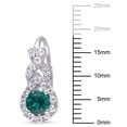 thumbnail image 2 of Everly Women's 1 3/4ct TGW Created Emerald & Created White Sapphire Silver Leverback Earrings, 2 of 8