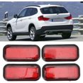 thumbnail image 3 of YISITIAN Car Rectangular Reflector, 4pcs Rectangular Reflector Safety ABS Reflective Sticker Universal for Car Motorcycle Parts (Red) CA919-3255, 3 of 9
