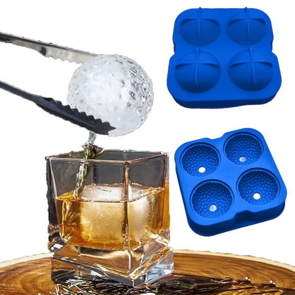 Premium Silicone Golf Ball Ice Cube Mold for Whiskey Cocktails Large Slow-Melting Ice Spheres Reusable Bpa-Free Ice Tray for Iced, Blue, Ccwuwei
