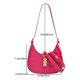 thumbnail image 2 of Bolso de hombro de cuero de PU lindo bolso de axila para mujer bolso de mano (rosa rojo), 2 of 9