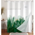 thumbnail image 3 of Mizhona Ombre Green Gold Marble No Hooks Shower Curtains with Snap in Liner Emerald Green Hookless Fabric Bathroom Curtain,71"× 86", 3 of 4