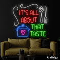 thumbnail image 4 of Craftnamesign It's All about That Taste Neon Sign, Kitchen Art, Chef Gifts, 4 of 4