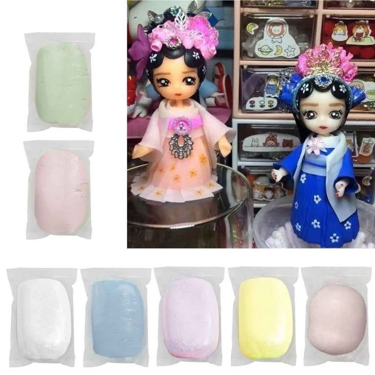 QUSENLON Crystal Resin Clay Jewelry Modeling Flower Making Material Cold  Porcelain Clay Translucent Non-baked Soft Pottery