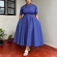 thumbnail image 2 of AURA Plus Size Boho Maxi Dress Women V Neck Summer Print Dress Short Sleeve Casual Vacation Dress, 2 of 7