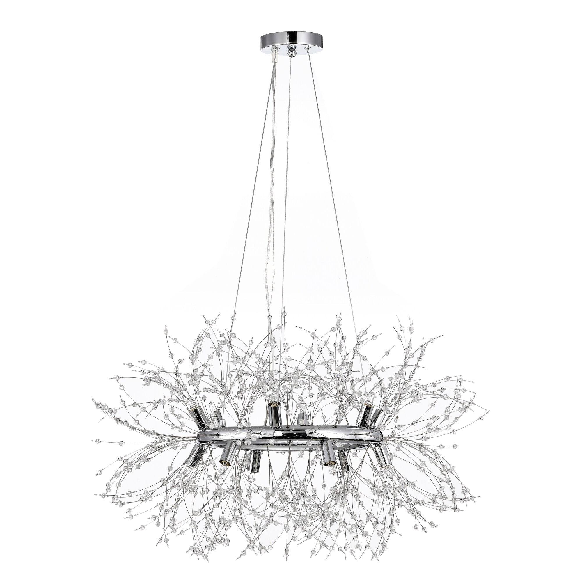 Xhosa 30 in. 12-Light Indoor Chrome Finish Chandelier with Light Kit