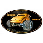 Rat Rod Studios RRS015 12 x 15 in. Serious Rubber Oval Metal Sign