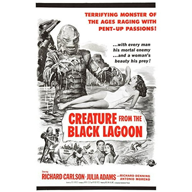 Creature From The Black Lagoon 1954 Movie Poster 24x36 Inches Monster Walmart Com Walmart Com