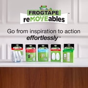 FrogTape reMOVEables Medium Brushed Nickel Heavy Duty Hooks, 2 Hooks and 4 Adhesive Strips