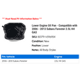 thumbnail image 2 of Lower Engine Oil Pan - Compatible with 2006 - 2013 Subaru Forester 2.5L H4 GAS 2007 2008 2009 2010 2011 2012, 2 of 2