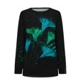 thumbnail image 4 of Blusa de manga larga con estampado de costuras y cuello redondo para mujer Fridja  hkj1862, 4 of 5