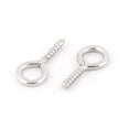 thumbnail image 2 of Unique Bargains 1.5mm Diameter Thread Metal Eyelet Clasp Screw Eye Hook Silver Tone 50pcs, 2 of 2