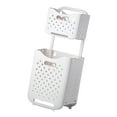 thumbnail image 1 of Organizador Estante Multifuncional 2 Compartimentos Durable, Alta Capacidad Portátil con Ruedas Estante de Almacenamiento de Ropa para Baño Sala de Dorado, 1 of 8