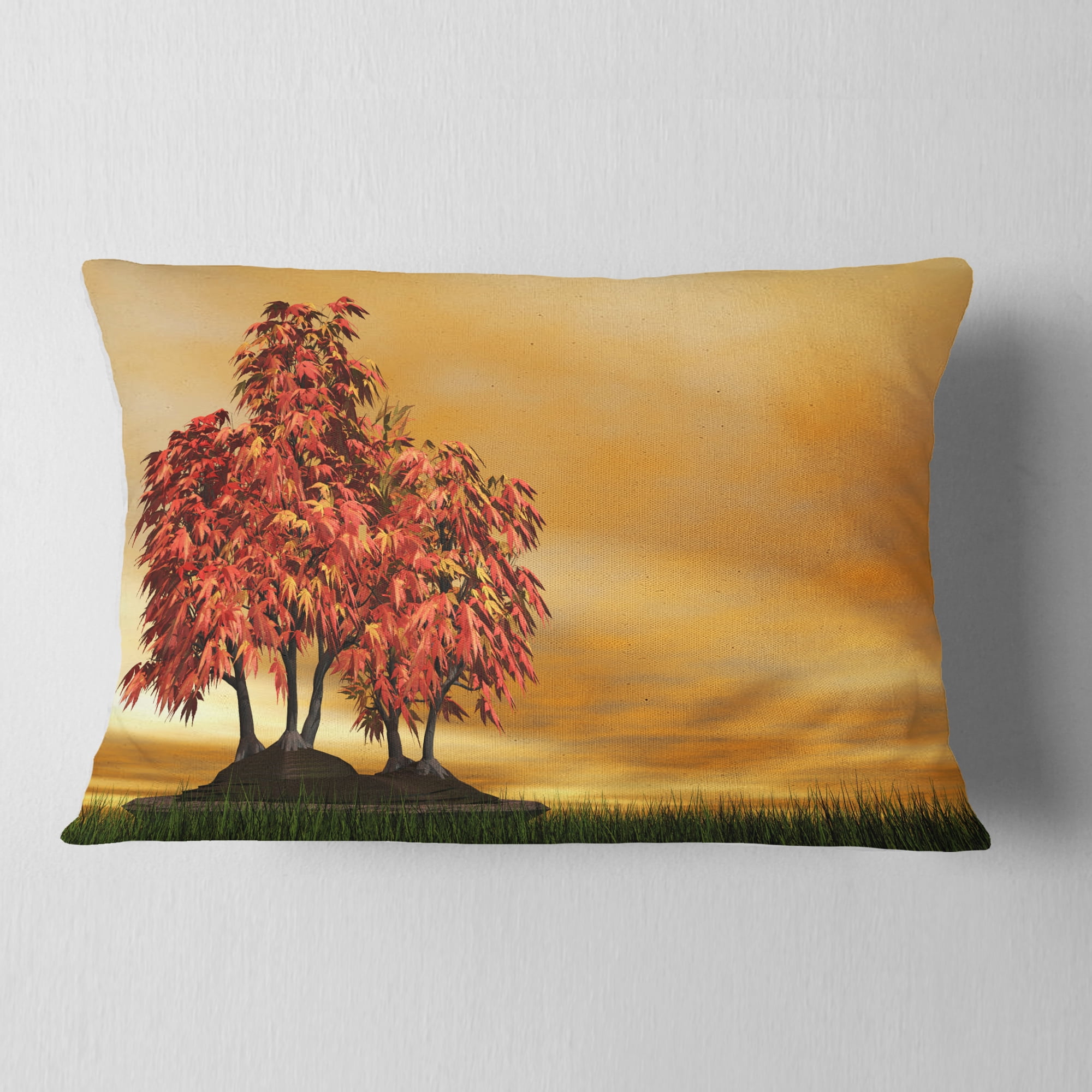 Designart Bonsai Landscape - Photography Throw Pillow - 12x20
