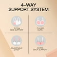 thumbnail image 7 of AILIVIN Women Wireless Bras Comfort Back Support Women Full Figure Lace Bra Women Bras Adjustable Wider Straps Full Coverage Lifting Up Bra Minimizer Bras No Wire Bra Beige 32D, 7 of 7