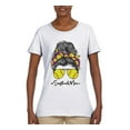 thumbnail image 3 of Messy Bun Softball Mom Life Game Day Vibes Sports Lover | Mother's Day Sports Womens T-Shirt, White, L, 3 of 5