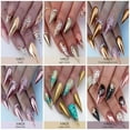 thumbnail image 3 of Polvo de uñas cromado - Polvo holográfico dorado para uñas, 6 colores, efecto espejo y burbuja, decoración de uñas, juego de pigmentos para manicura, 3 of 7