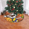 thumbnail image 2 of FMSHPON Sport Ball Pattern Xmas Christmas Tree Skirt Stand Mat for Holiday Party Decoration Indoor Outdoor 48 inches, 2 of 3