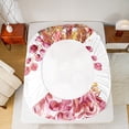thumbnail image 5 of Manfei Cute Highland Cow Queen Sheet Sets 4 Pieces, Pink Flower Floral Flat Sheet, Farm Animal Queen Fitted Sheet, Microfiber Bedroom Decor, 5 of 7