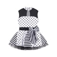 thumbnail image 3 of Raenseen Jupe en Maille Style Patchwork pour Filles Enfants Danse Ballet à Pois Performance de Scène Blanc 8, 3 of 6