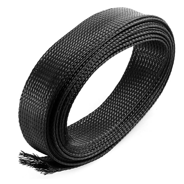 Cubierta de cable expandible de nylon negro de 13 pies (3.9 m) de largo y 30 mm de ancho, protector de alambre